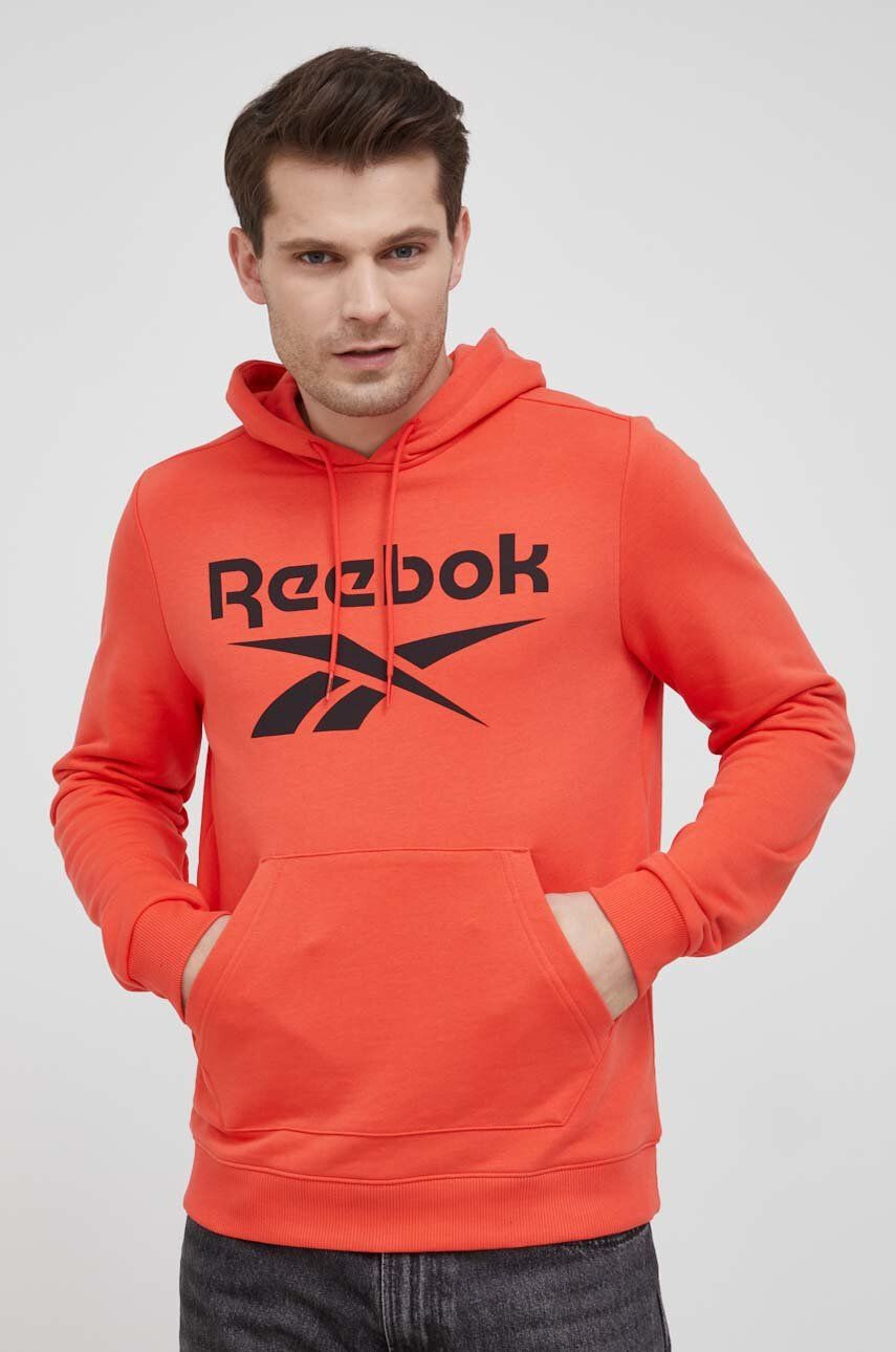 Reebok Суичър HF0773 мъжка в оранжево с принт - Pepit.bg