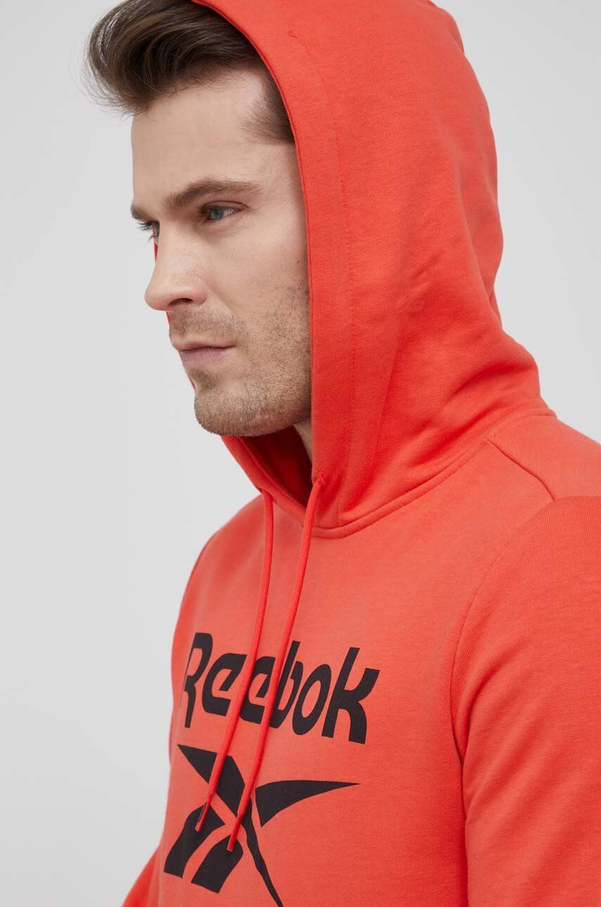 Reebok Суичър HF0773 мъжка в оранжево с принт - Pepit.bg