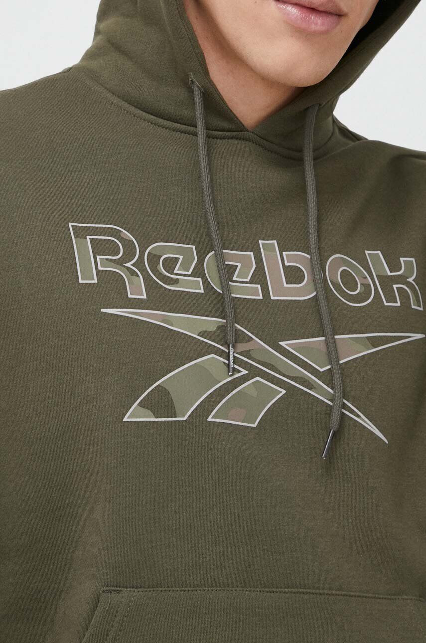 Reebok Суичър в зелено с качулка с принт - Pepit.bg