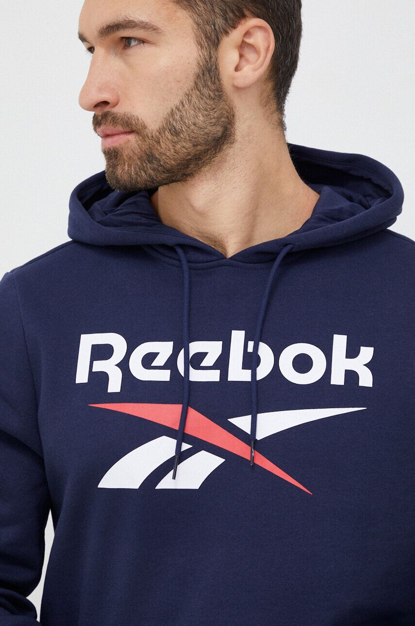 Reebok Суичър в тъмносиньо с качулка с принт - Pepit.bg