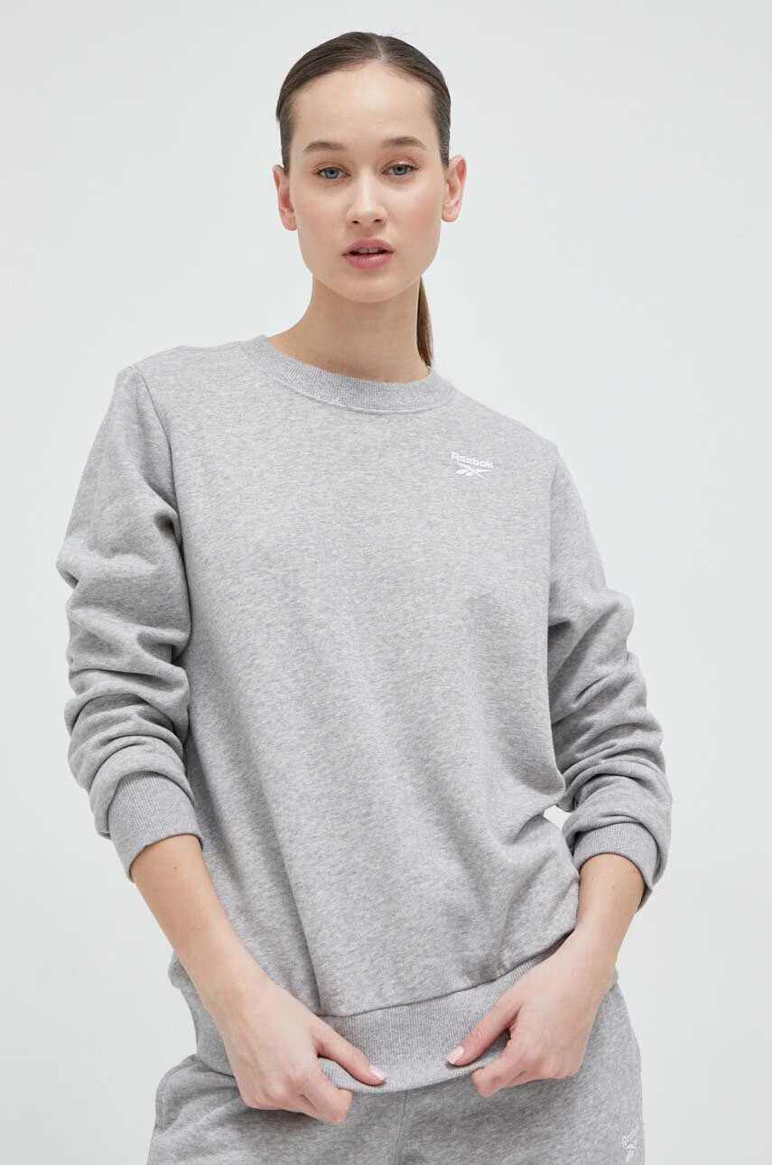 Reebok Суичър в сиво меланж на - Pepit.bg