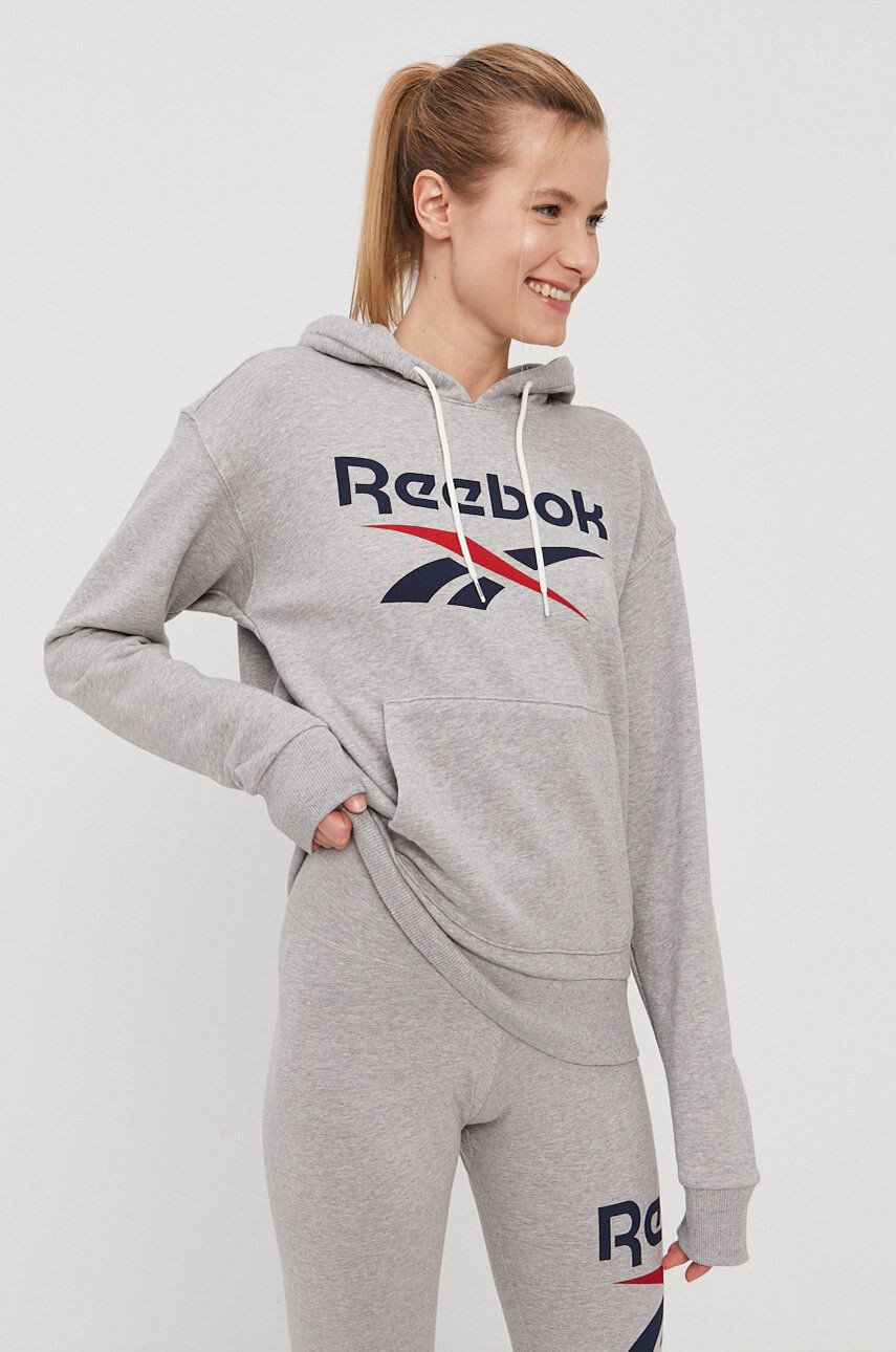 Reebok Суичър HB2293 дамски в оранжево с принт - Pepit.bg