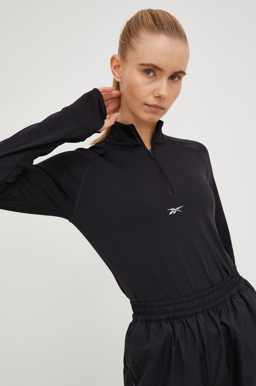 Reebok Суичър за джогинг в черно с изчистен дизайн - Pepit.bg