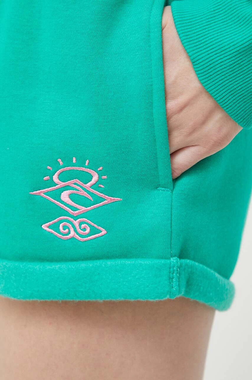 Rip Curl Къс панталон в зелено с апликация с висока талия - Pepit.bg