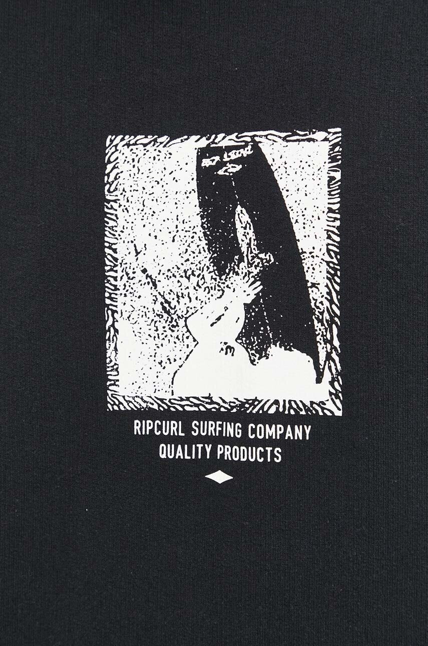 Rip Curl Памучен суичър в черно с принт - Pepit.bg