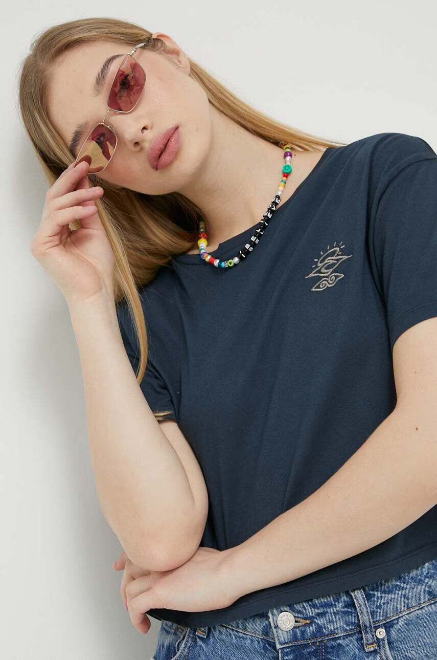 Rip Curl Памучна тениска в тъмносиньо - Pepit.bg