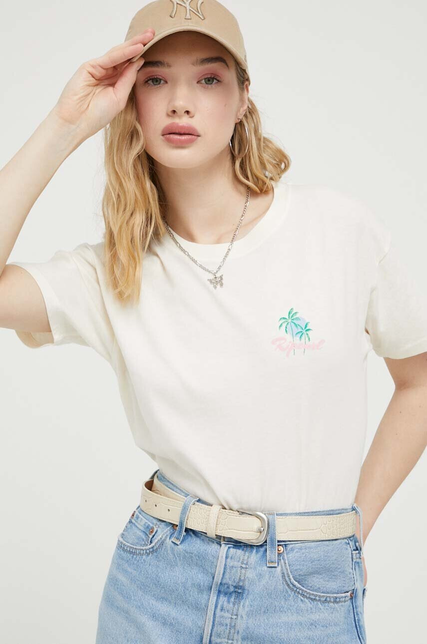 Rip Curl Памучна тениска в бежово - Pepit.bg