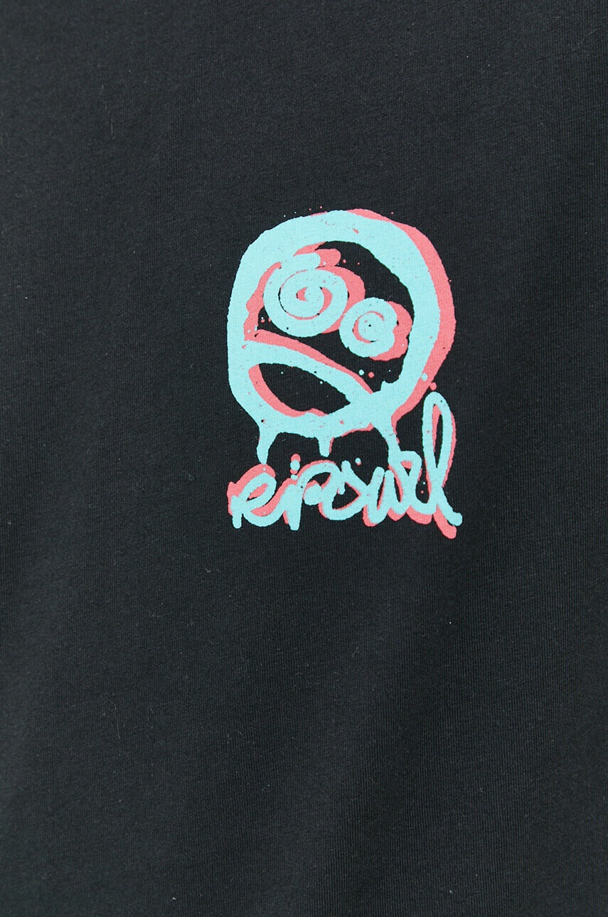 Rip Curl Памучна тениска в черно с принт - Pepit.bg