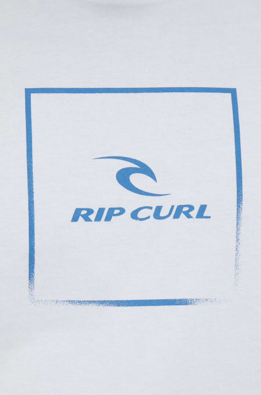 Rip Curl Памучна тениска Corp Icon Tee в бяло с принт - Pepit.bg