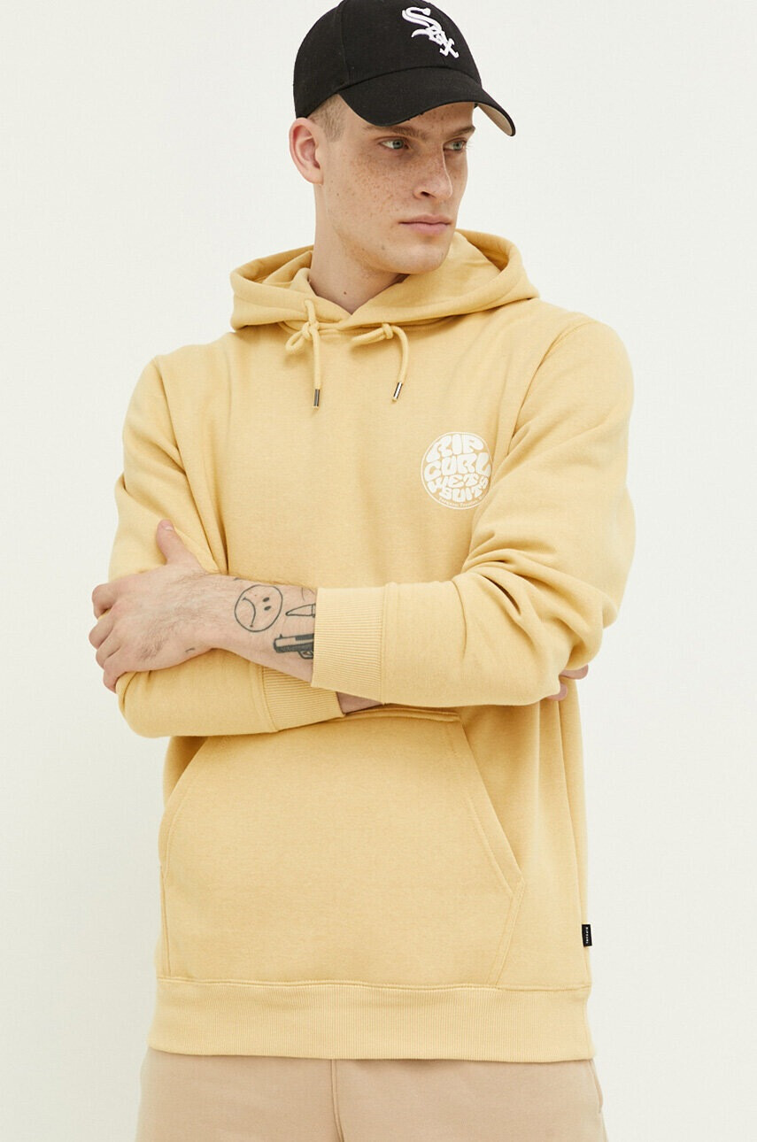 Rip Curl Суичър в сиво с качулка с принт - Pepit.bg