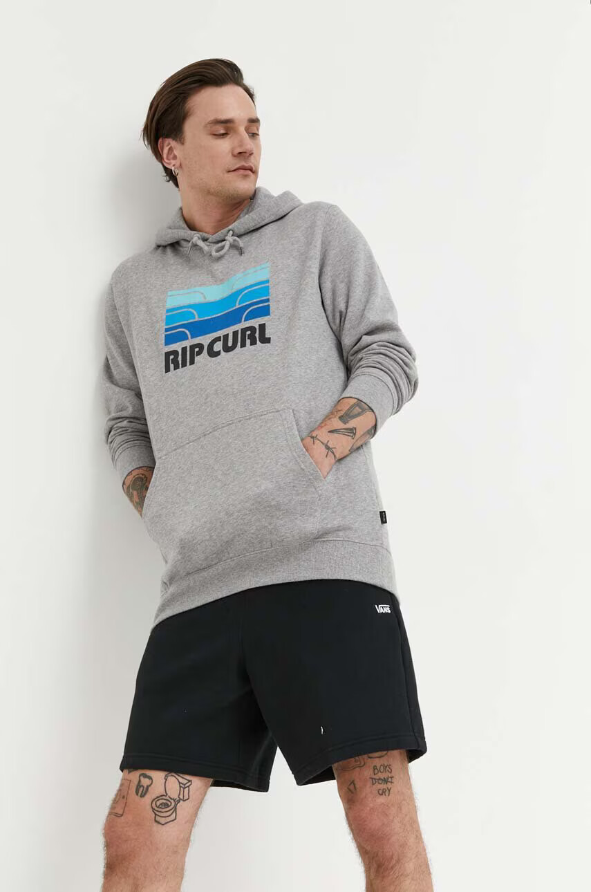 Rip Curl Суичър в сиво с качулка с принт - Pepit.bg