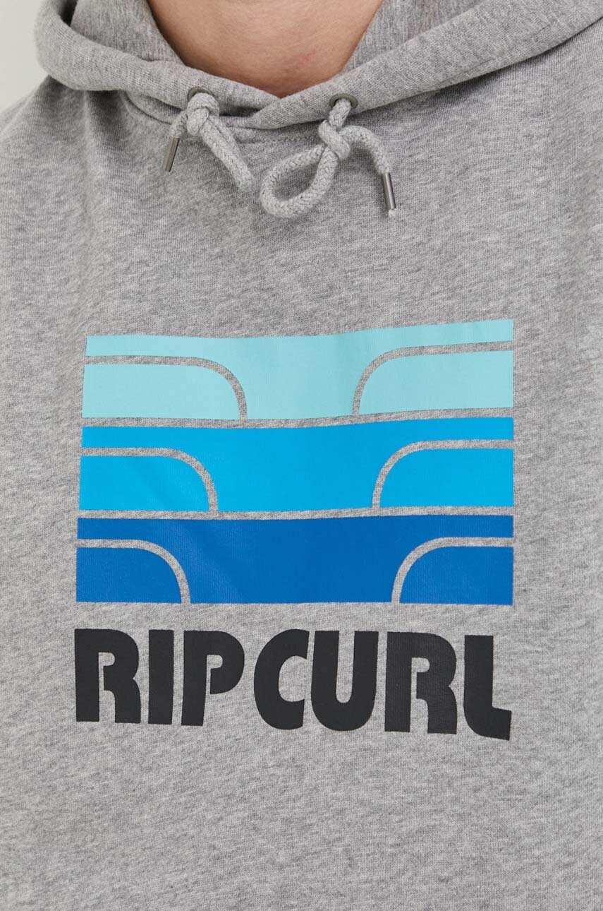 Rip Curl Суичър в сиво с качулка с принт - Pepit.bg