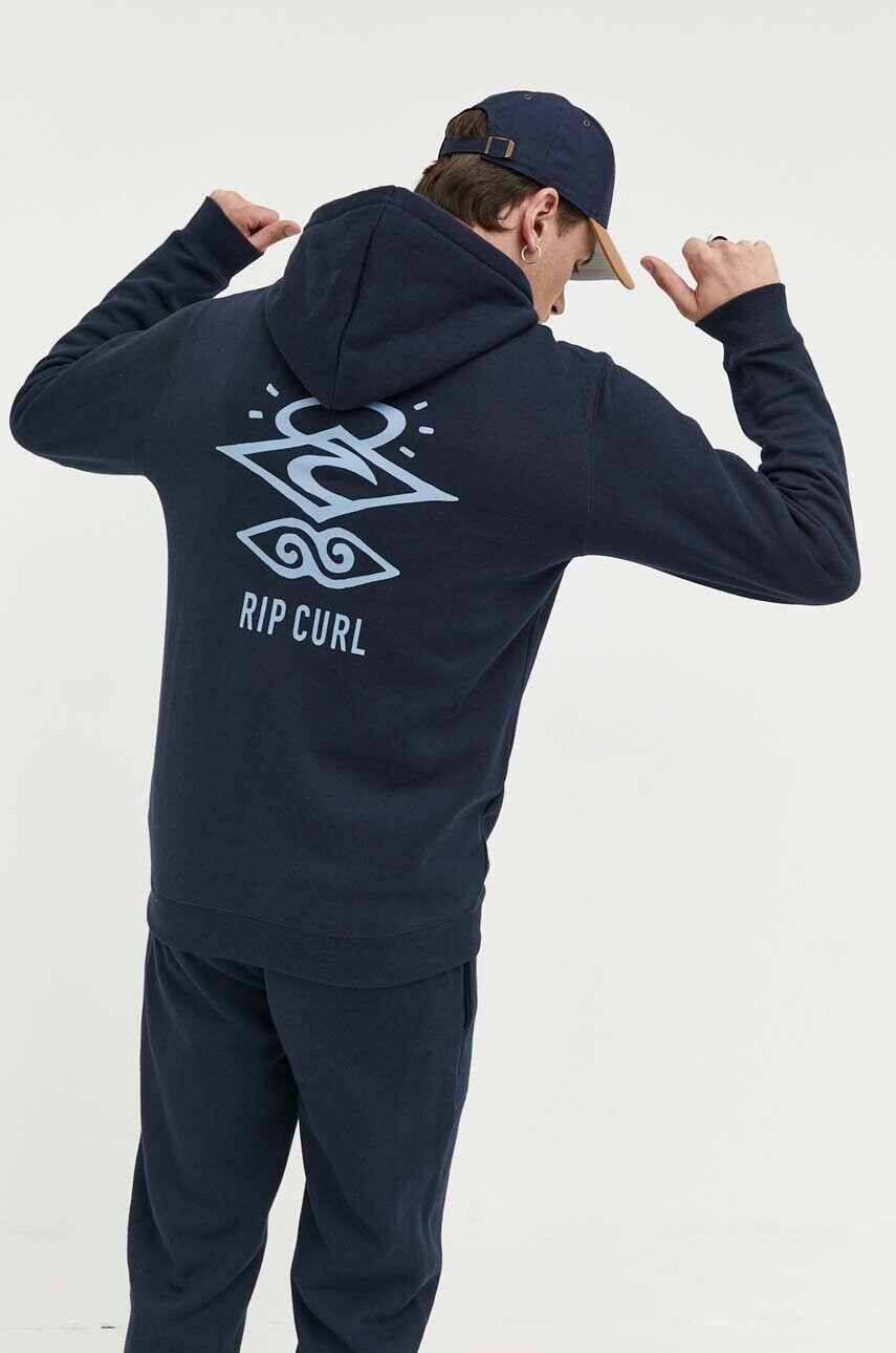 Rip Curl Суичър в тъмносиньо с качулка с принт - Pepit.bg