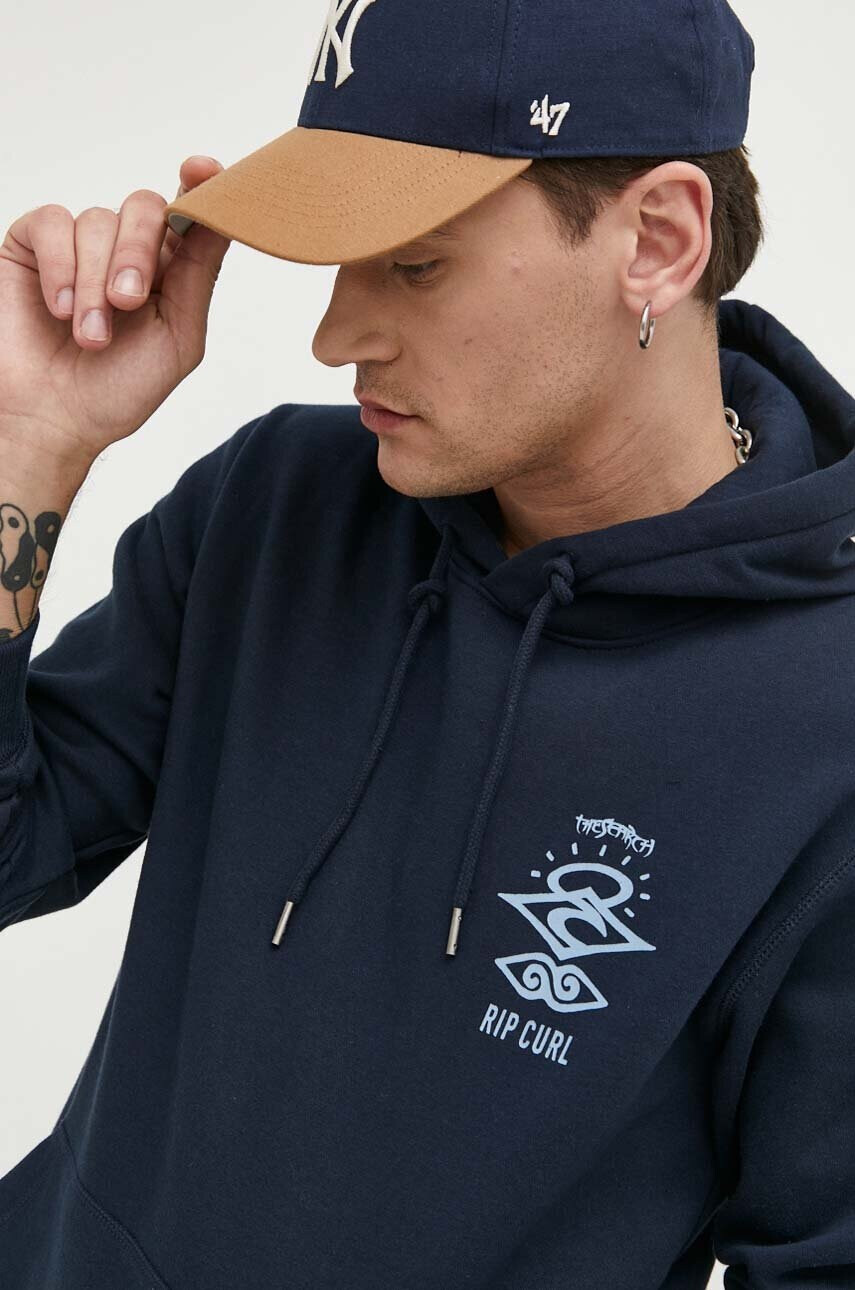 Rip Curl Суичър в тъмносиньо с качулка с принт - Pepit.bg