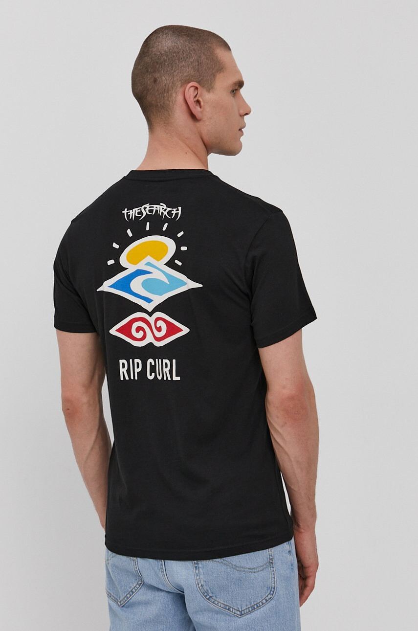 Rip Curl Тениска мъжка в черно с принт - Pepit.bg