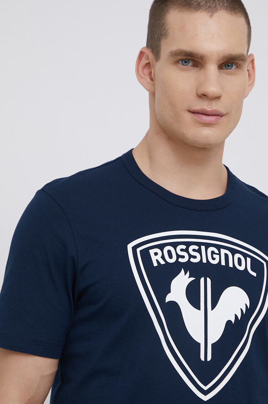 Rossignol Памучна тениска в тъмносиньо с принт - Pepit.bg