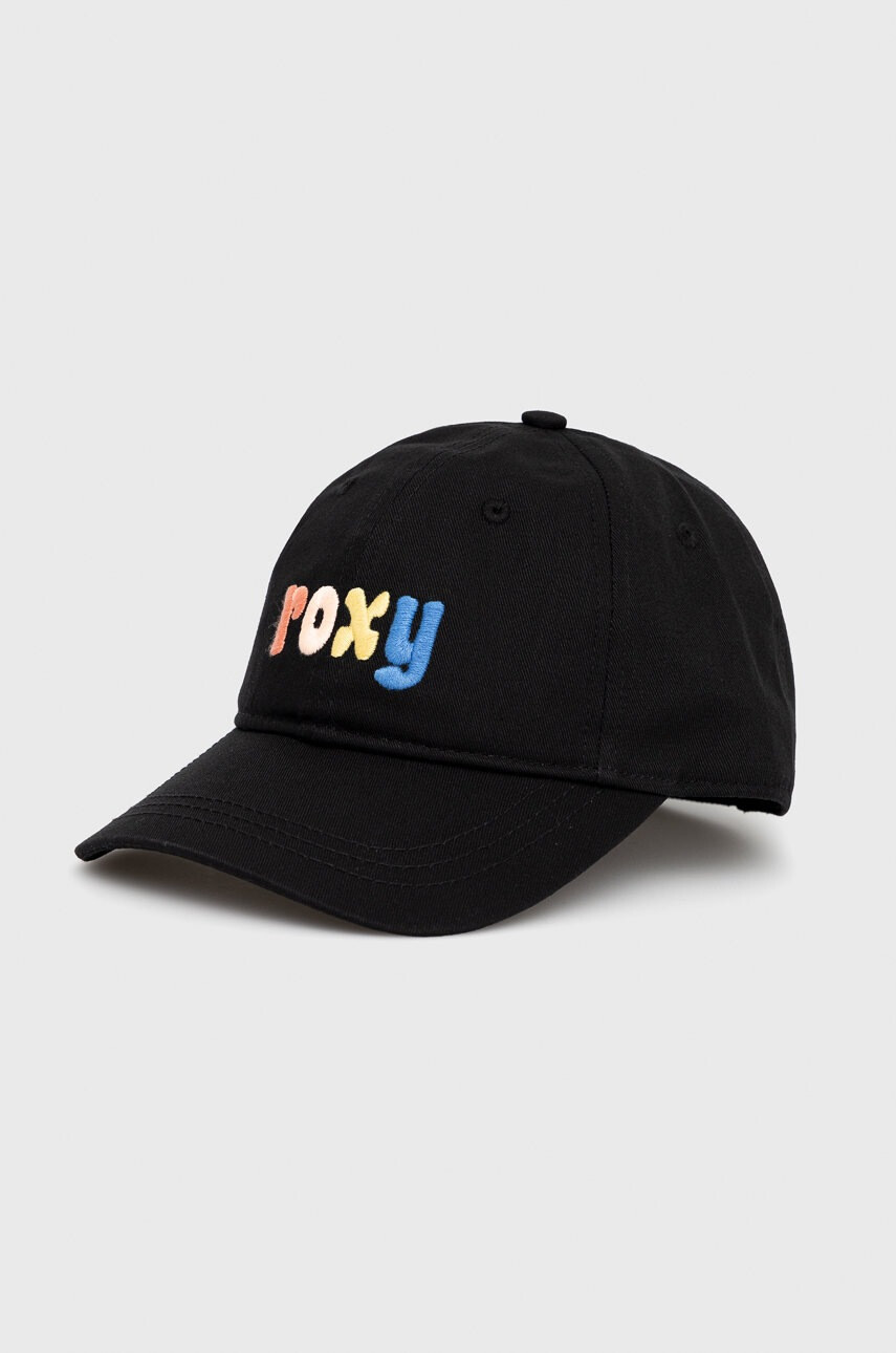 Roxy Детска памучна шапка в черно с апликация - Pepit.bg