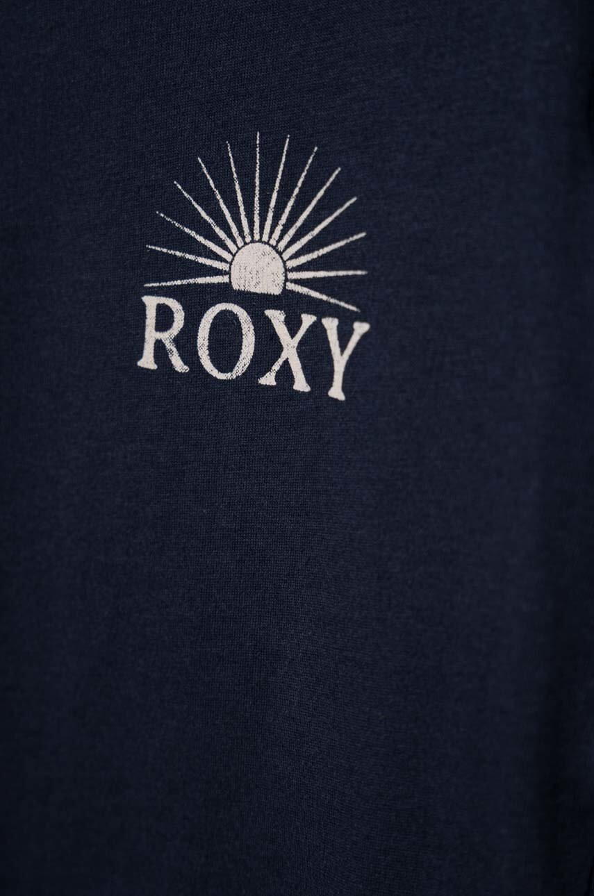 Roxy Детски памучен суичър в тъмносиньо с принт - Pepit.bg