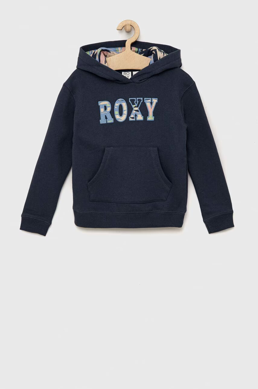 Roxy Детски суичър в тъмносиньо с качулка с апликация - Pepit.bg