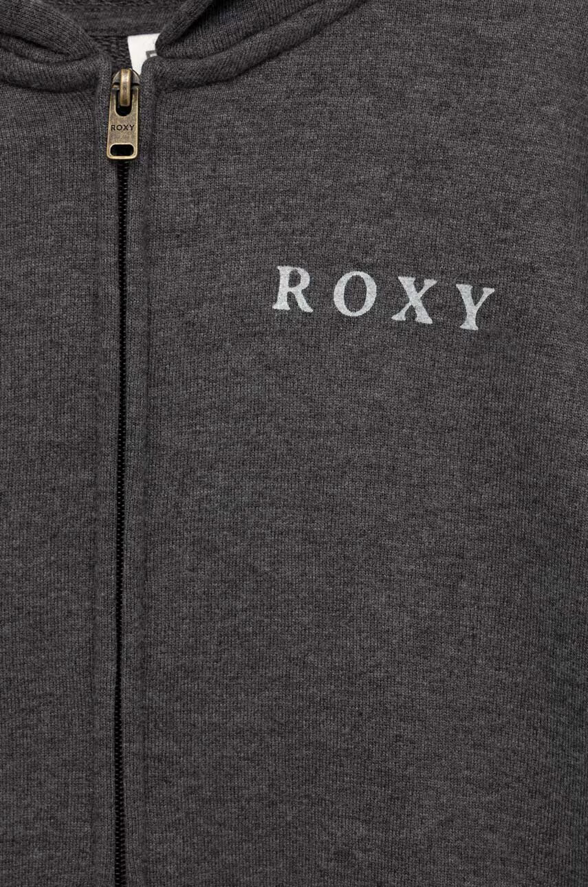 Roxy Детски суичър в сиво с качулка с изчистен дизайн - Pepit.bg