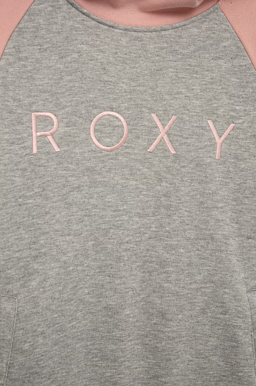 Roxy Детски суичър в сиво с качулка с десен - Pepit.bg