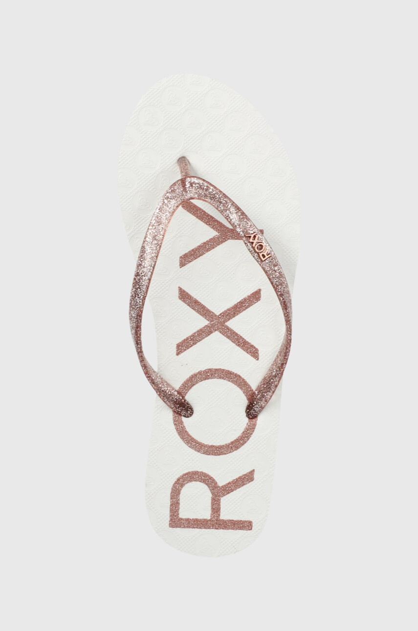 Roxy Джапанки дамско в бяло с равна подметка - Pepit.bg