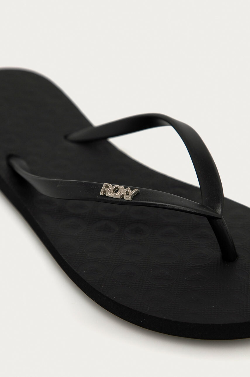 Roxy Джапанки дамски в черно с равна подметка - Pepit.bg