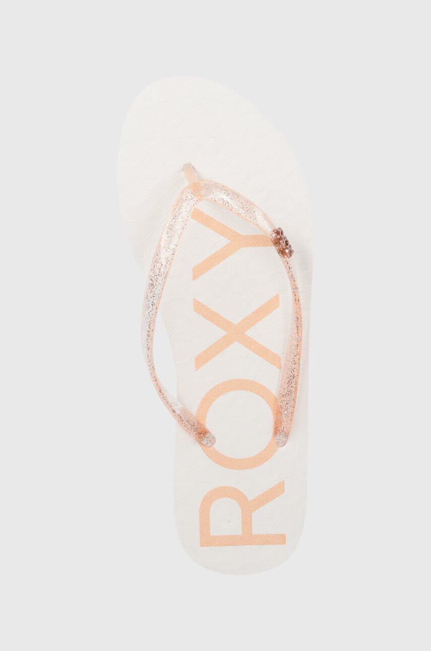 Roxy Джапанки в бяло с равна подметка - Pepit.bg
