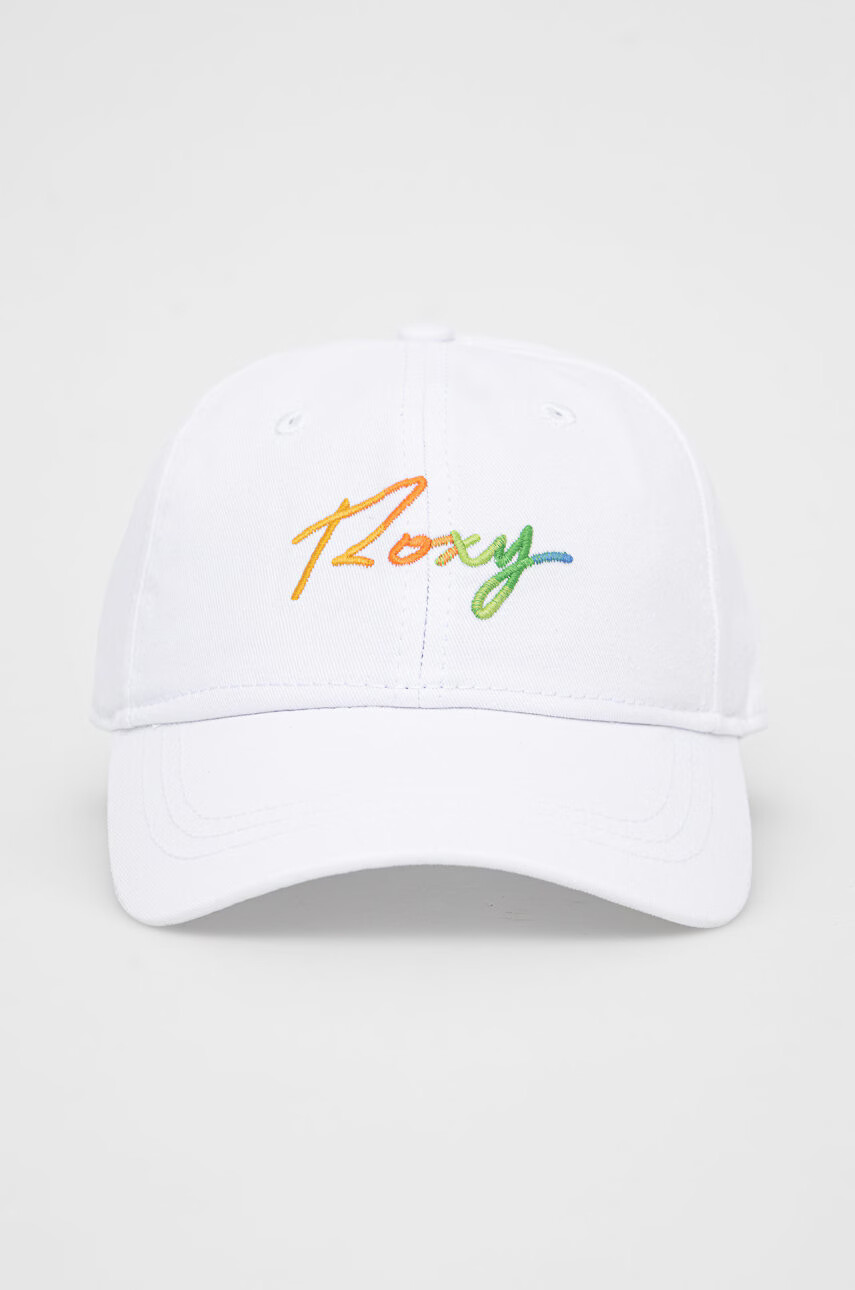 Roxy Памучна шапка в бяло с апликация - Pepit.bg
