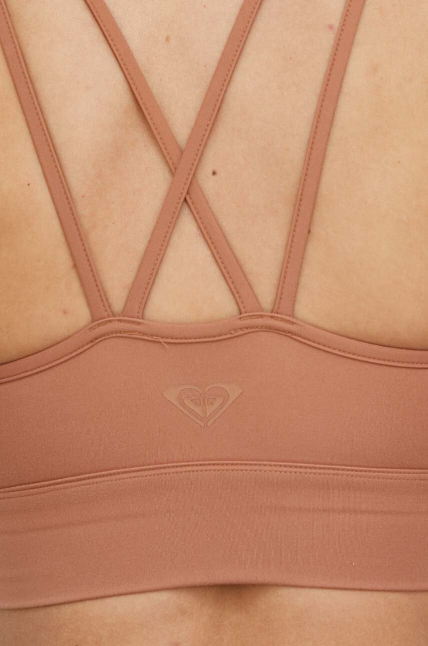 Roxy Спортен сутиен Heart Into It в кафяво с изчистен дизайн - Pepit.bg