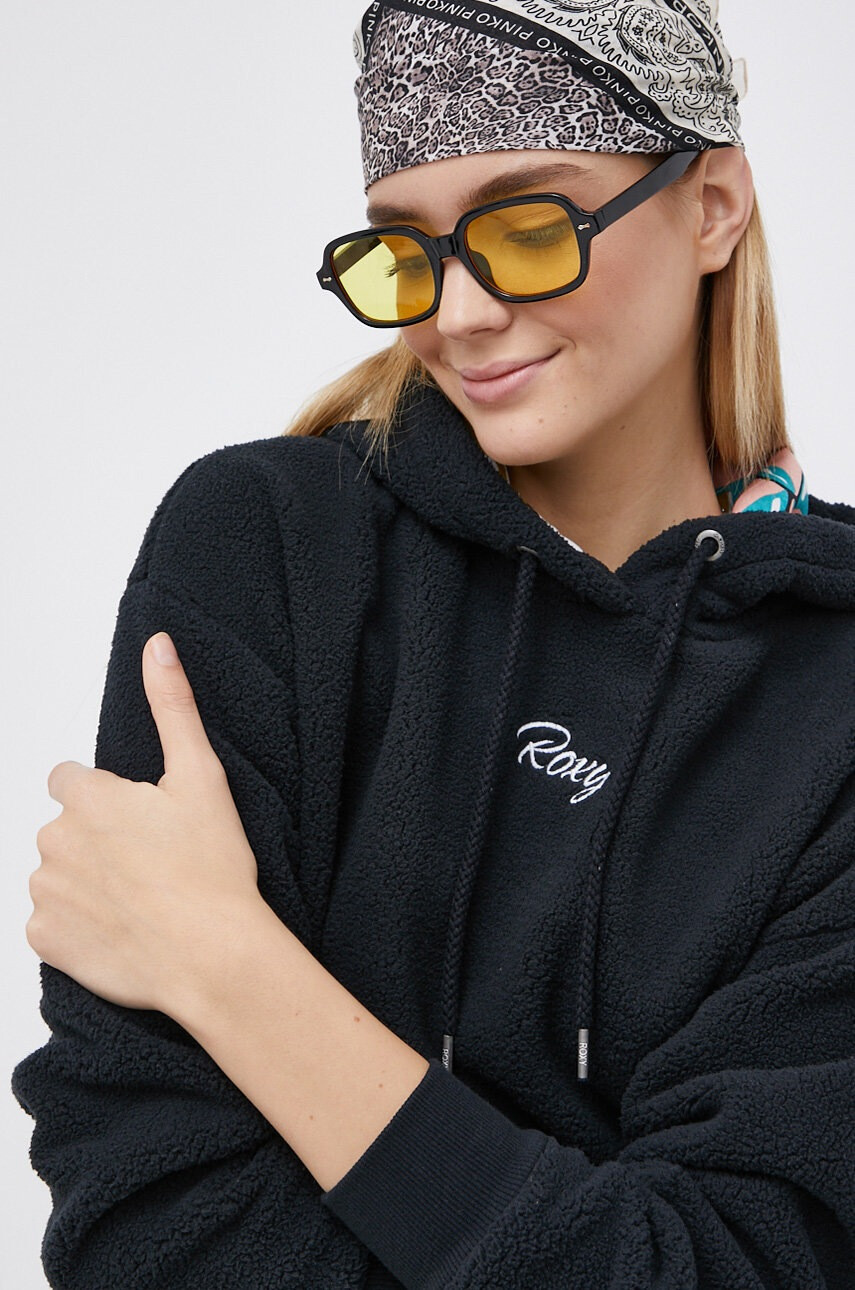 Roxy Суичър дамски в черно с изчистен дизайн - Pepit.bg
