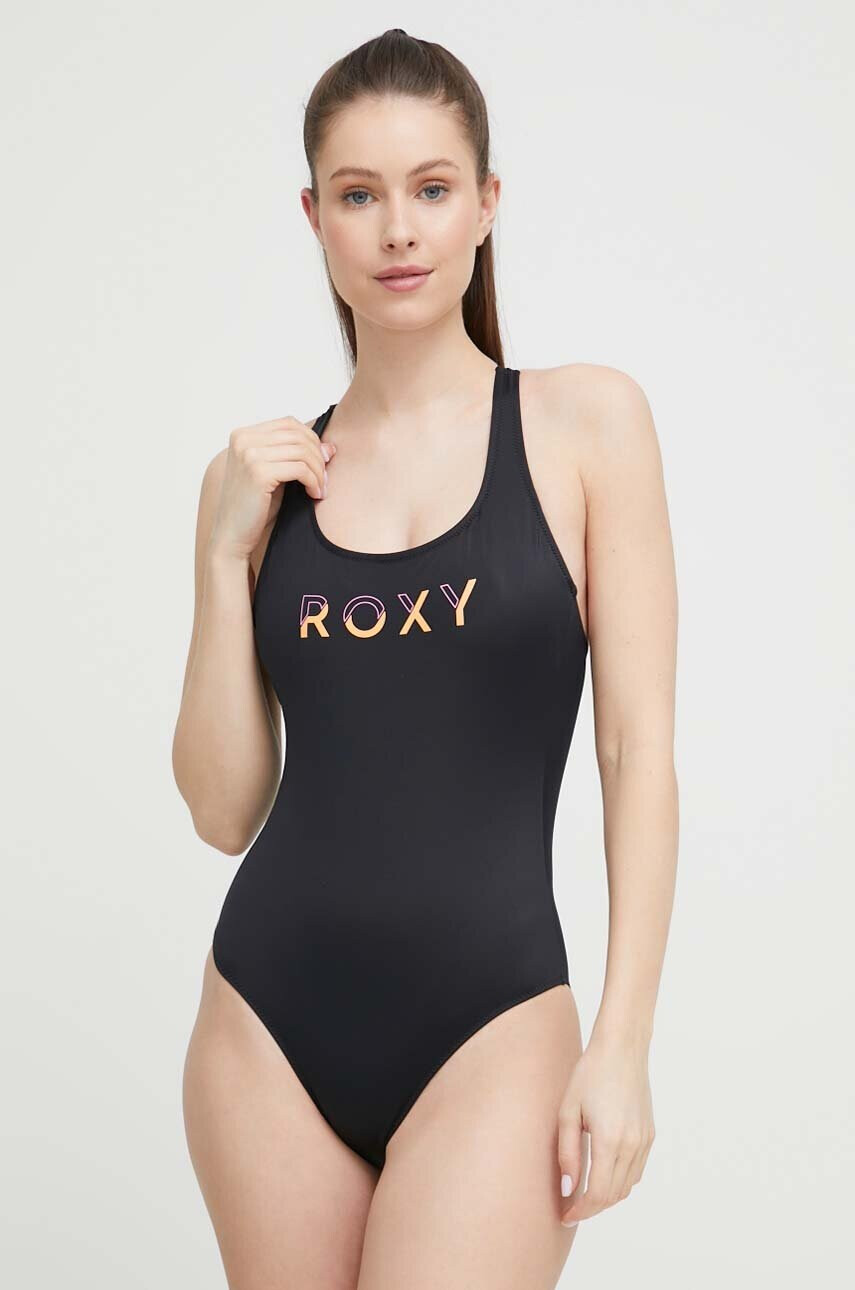 Roxy Цял бански Active в черно с леко подплатена чашка - Pepit.bg