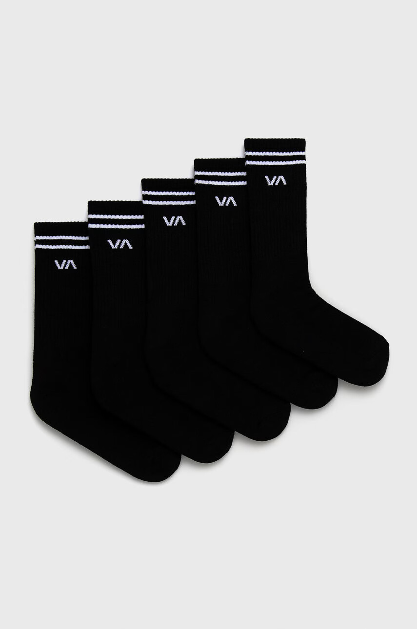 RVCA Чорапи (5 чифта) мъжки в черно - Pepit.bg
