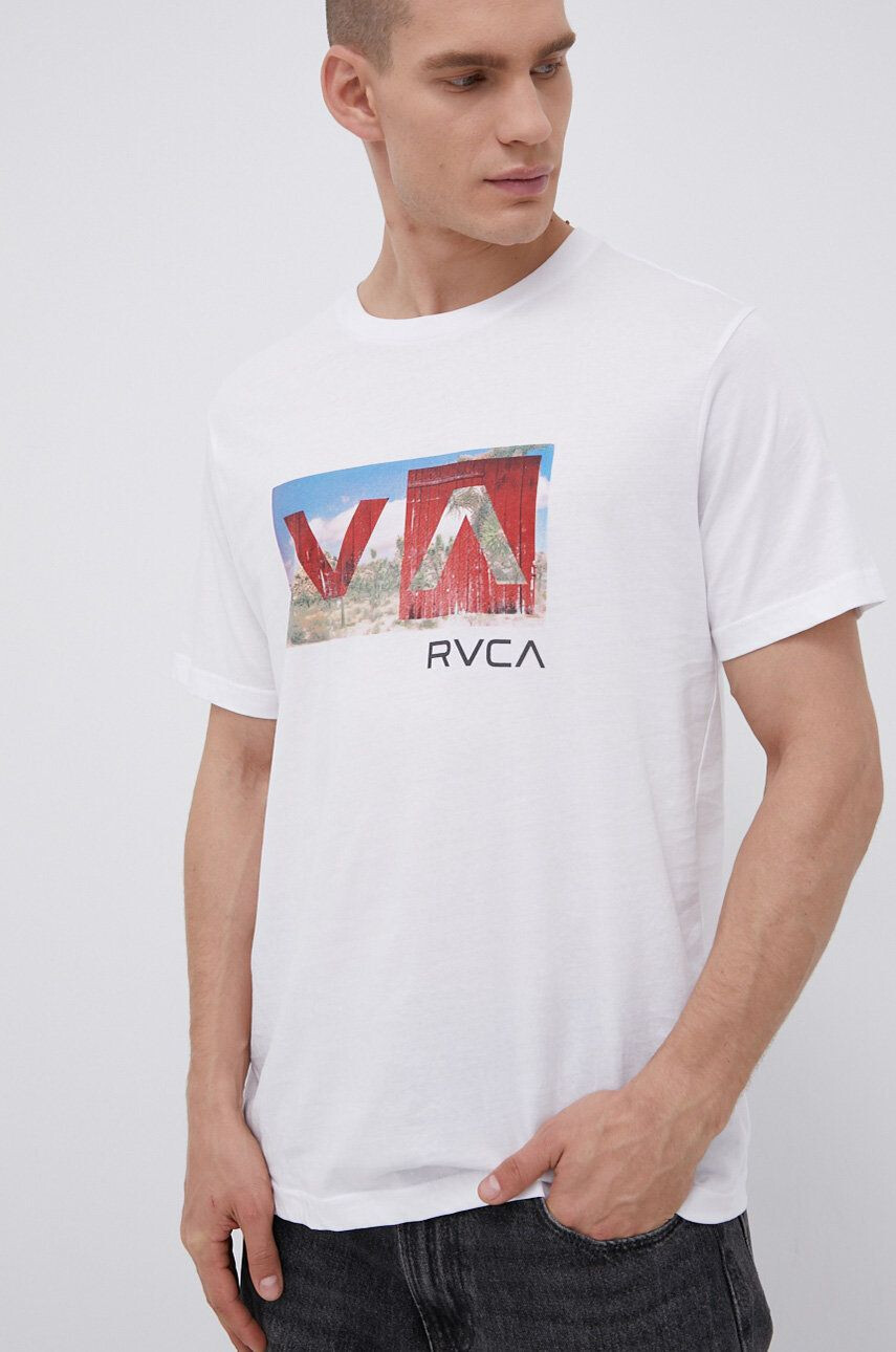 RVCA Памучна тениска в черно с принт - Pepit.bg