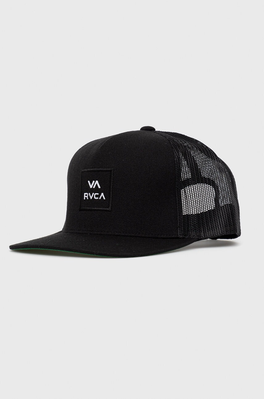 RVCA Шапка с вълна в черно с апликация - Pepit.bg