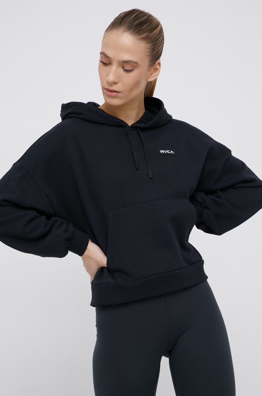 RVCA Суичър дамски в черно с изчистен дизайн - Pepit.bg