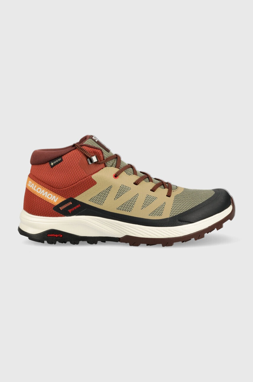 Salomon Обувки Outrise Mid GTX в кафяво - Pepit.bg