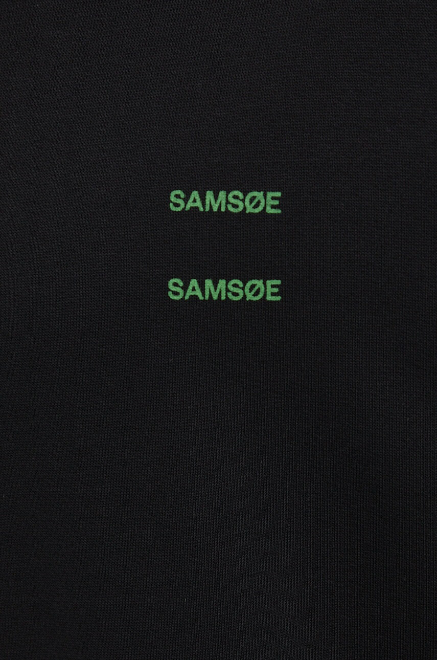 Samsoe Samsoe Памучен суичър в черно с изчистен дизайн - Pepit.bg