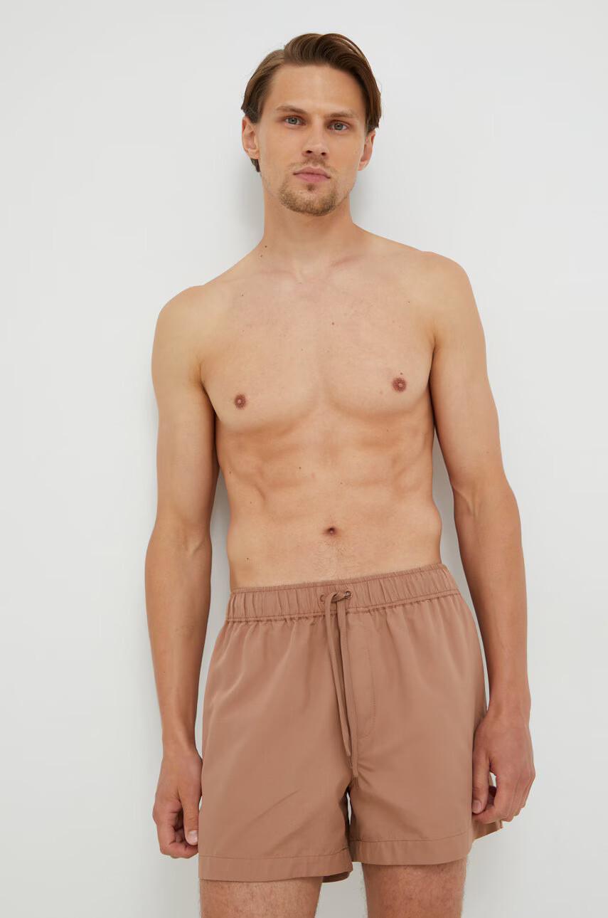 Samsoe Samsoe Плувни шорти в бежово с изчистен дизайн - Pepit.bg