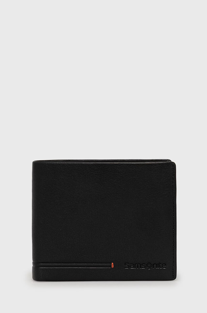 Samsonite Кожен портфейл мъжки в черно - Pepit.bg