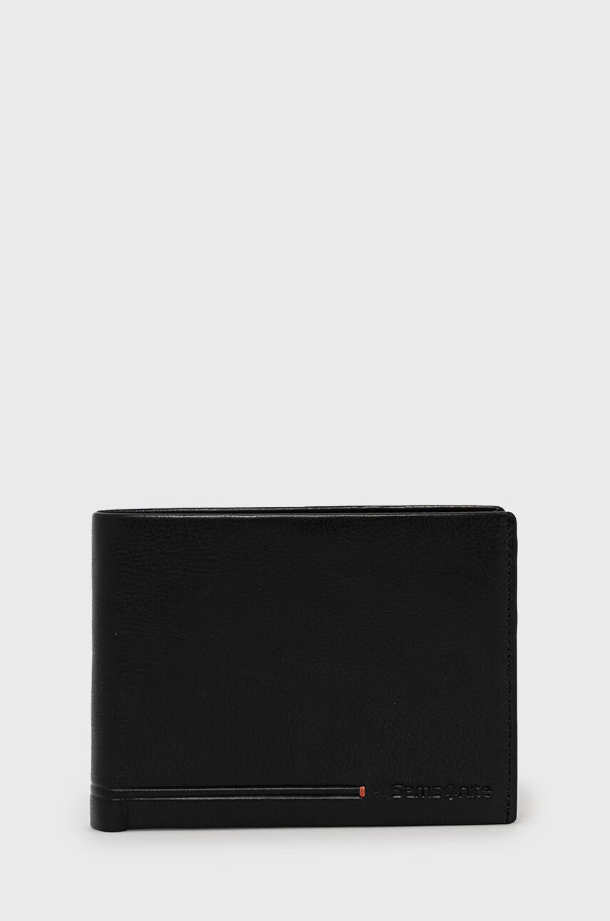 Samsonite Кожен портфейл мъжки в черно - Pepit.bg