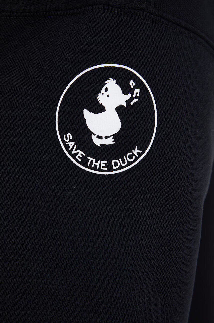 Save The Duck Суичър в черно с качулка с принт - Pepit.bg