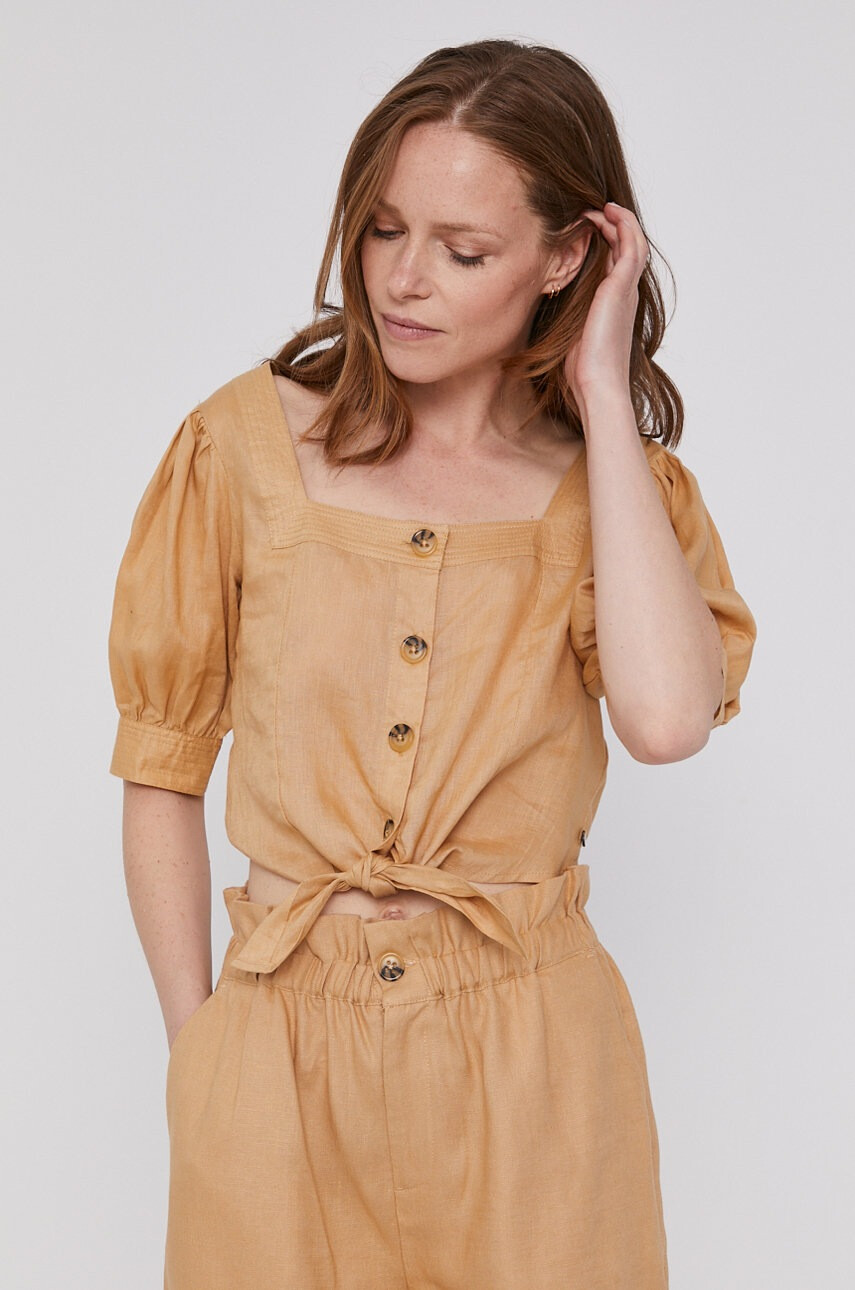 Scotch & Soda Блуза дамска в жълто с изчистен дизайн - Pepit.bg
