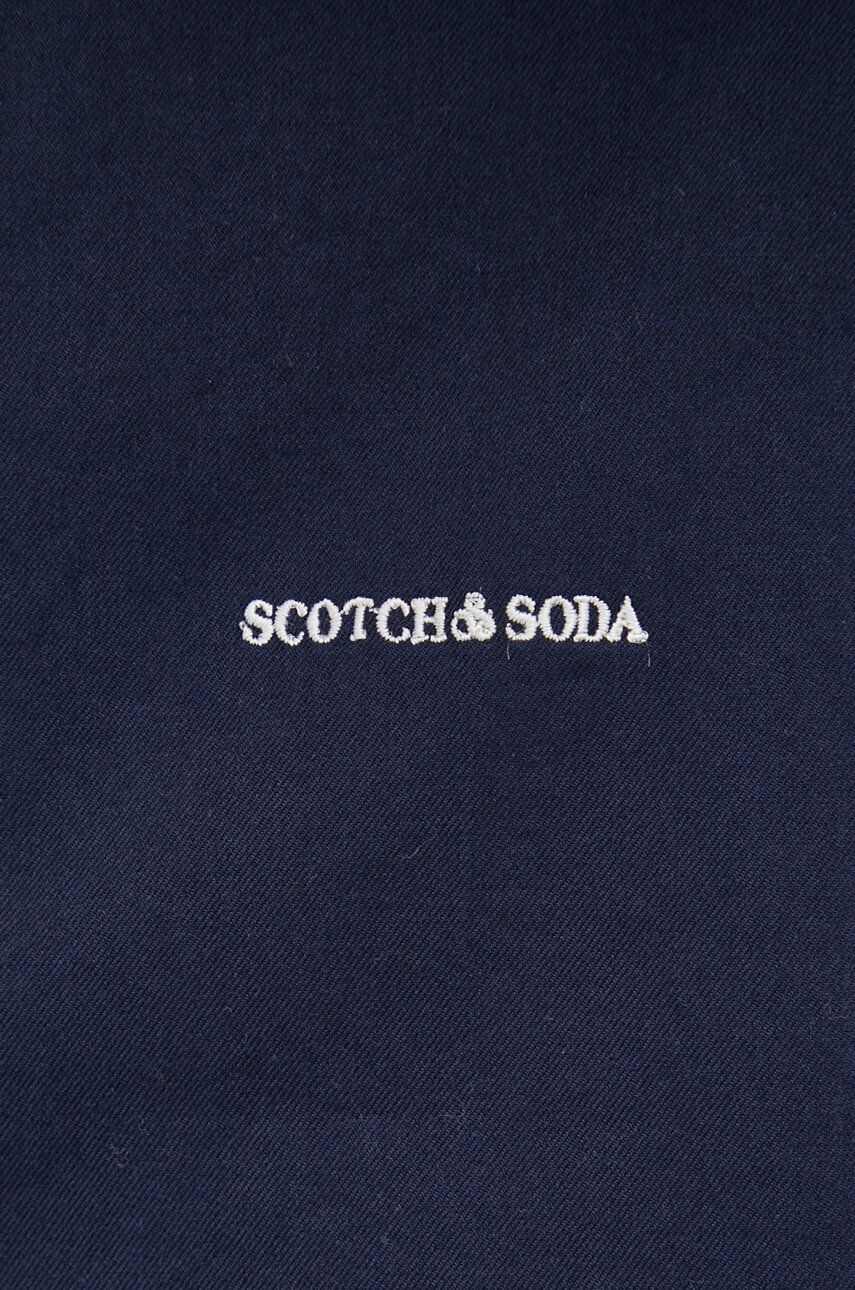 Scotch & Soda Памучна риза мъжка в тъмносиньо със стандартна кройка с класическа яка - Pepit.bg