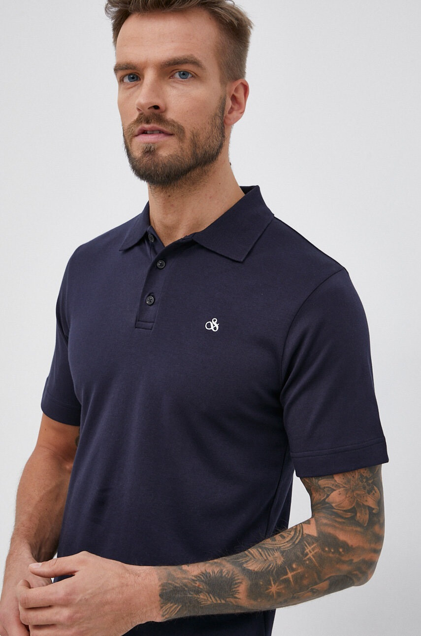Scotch & Soda Памучна тениска с яка - Pepit.bg