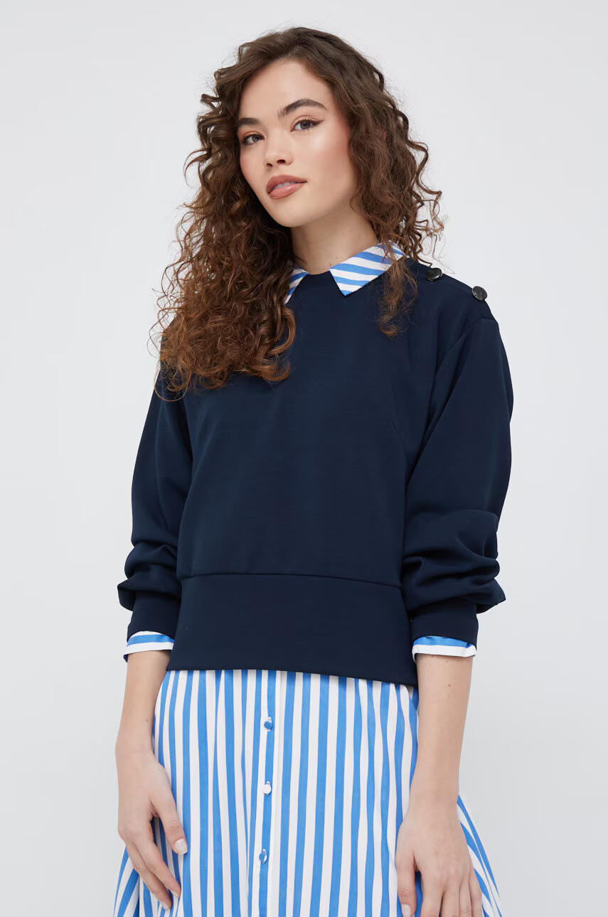 Scotch & Soda Суичър в тъмносиньо с изчистен дизайн - Pepit.bg