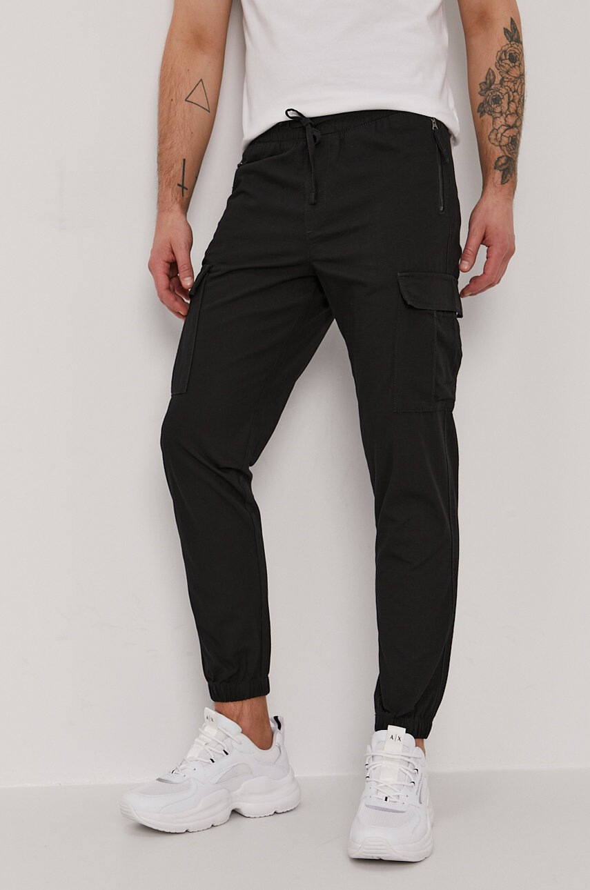 Selected Homme Панталон мъжки в черно с кройка тип jogger - Pepit.bg