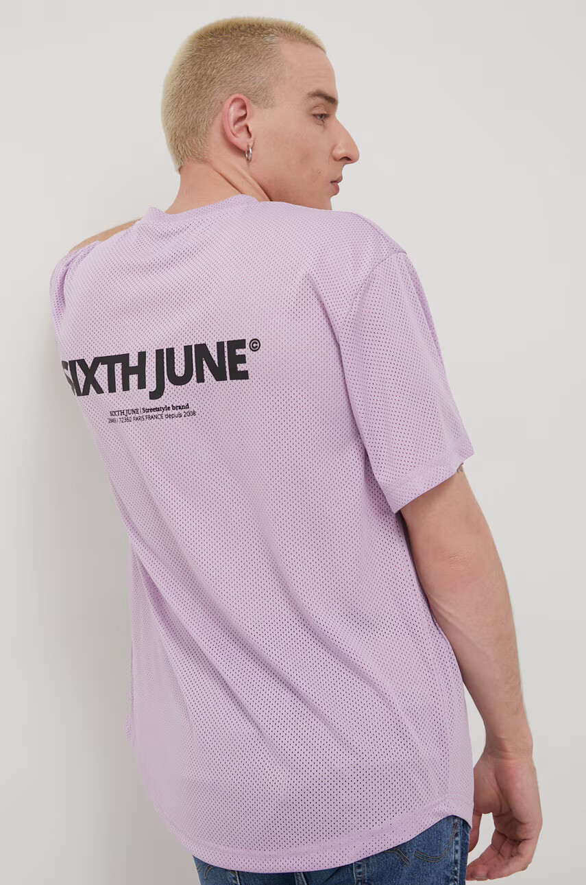 Sixth June Тениска мъжки в лилаво с апликация - Pepit.bg