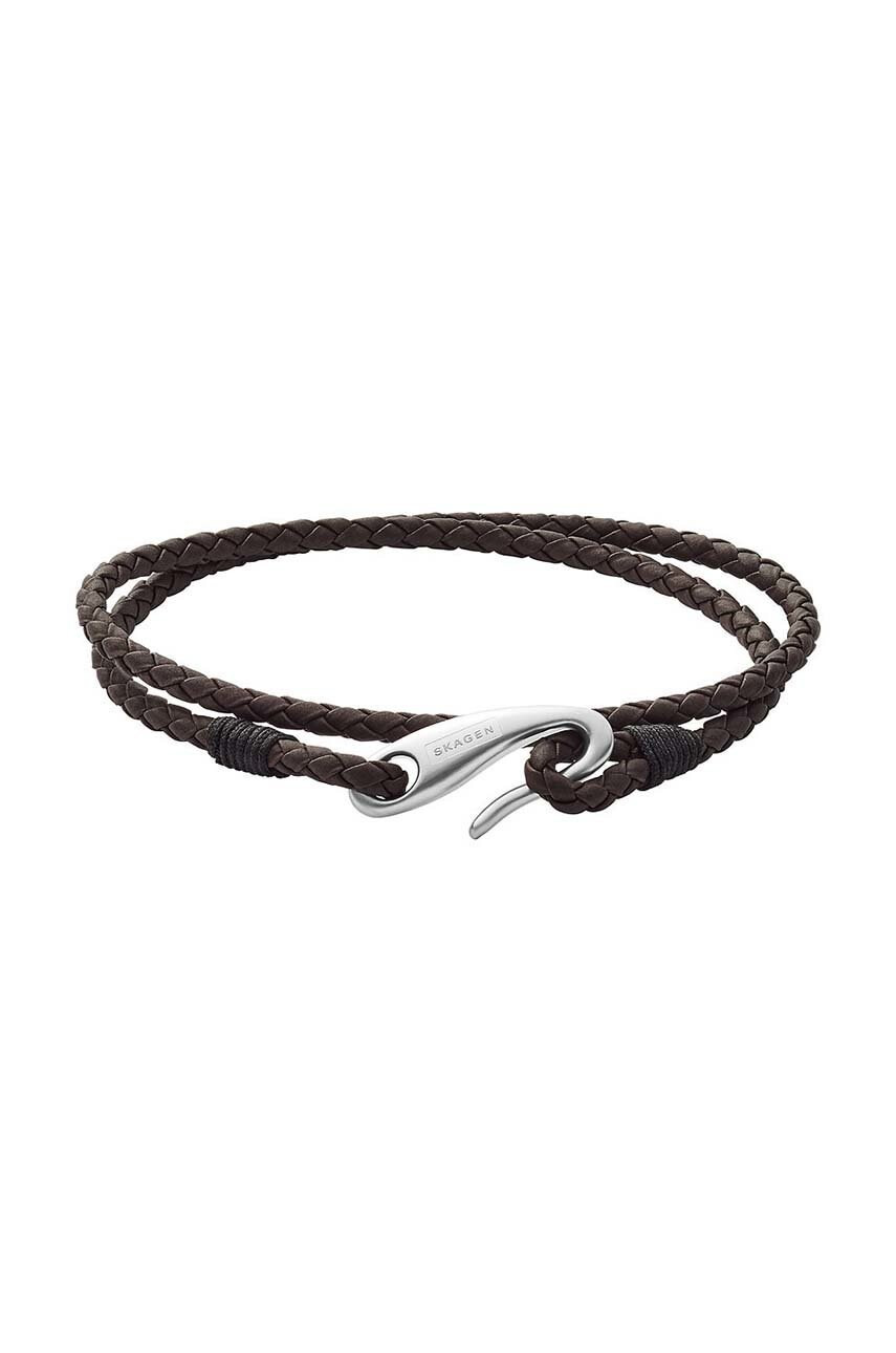 Skagen Кожена гривна мъжка - Pepit.bg