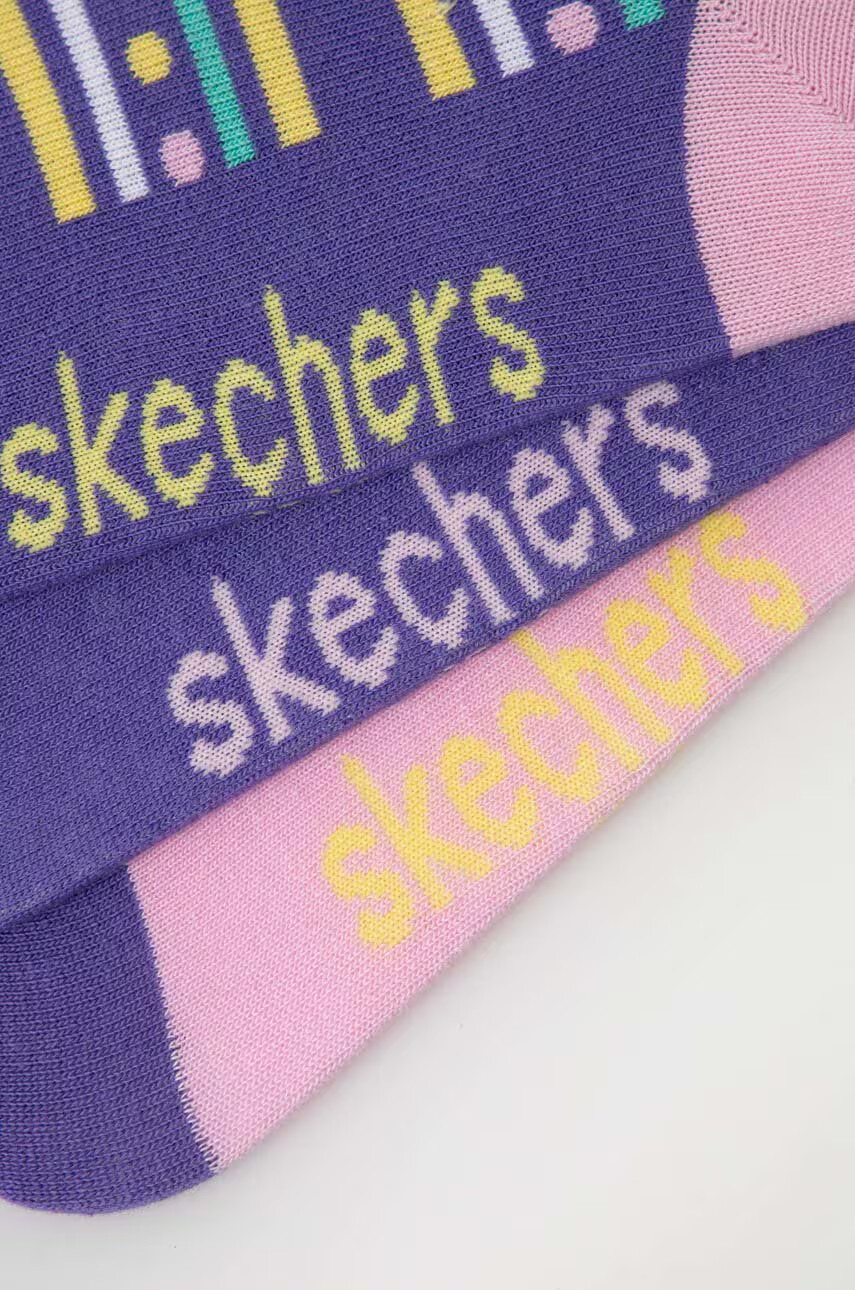 Skechers Детски чорапи (3 броя) в лилаво - Pepit.bg